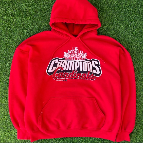 2011 St Louis Cardinals World Series Champions Men’s XL Red Pullover Hoodie MLB - Picture 2 of 7